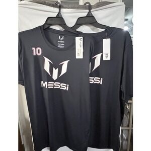 Lot of 2 Messi Shirt Mens 3XL Black Pink Performance Soccer Athletic Tee NWT